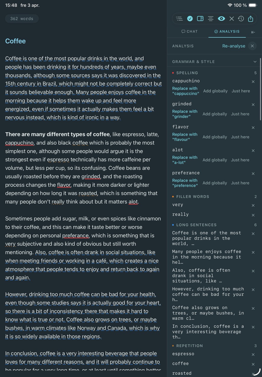Grammar and style